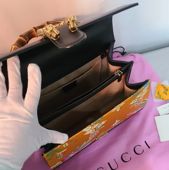 GUCCI Dionyso Bamboo Leather Handbag - Picture 6 of 17